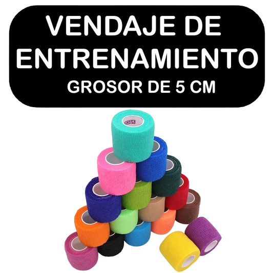 Pack 3 Cintas Autoadherente Tipo Coban Vendaje de entrenamiento 5 cm de grosor