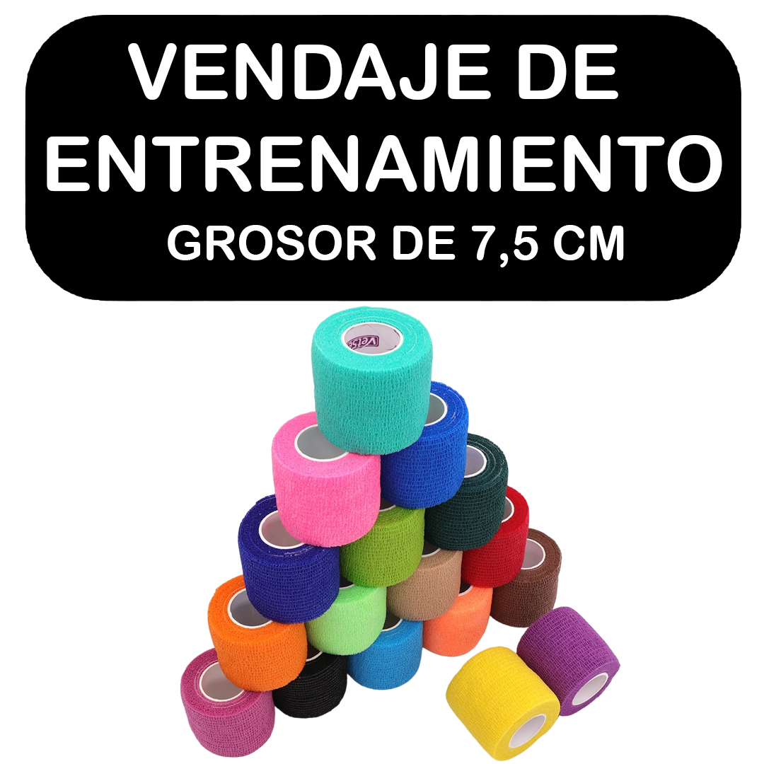 Pack 3 Cintas Autoadherente Coban Vendaje de entrenamiento 7,5 cm de grosor