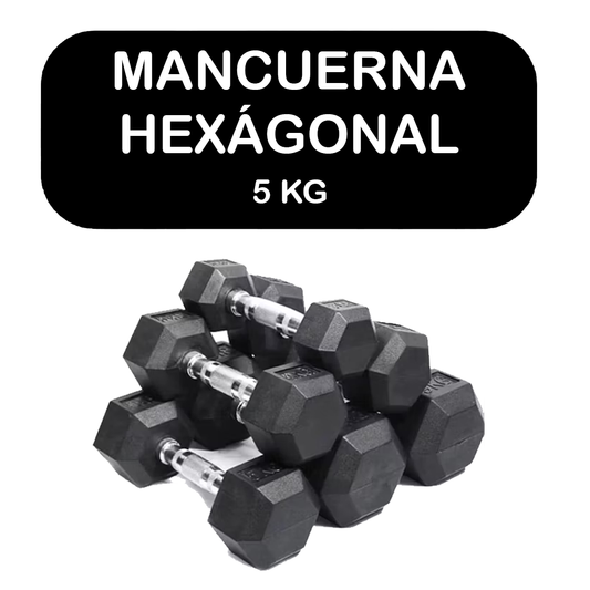 Mancuernas Hexagonales 5 kg pack x2 unidades