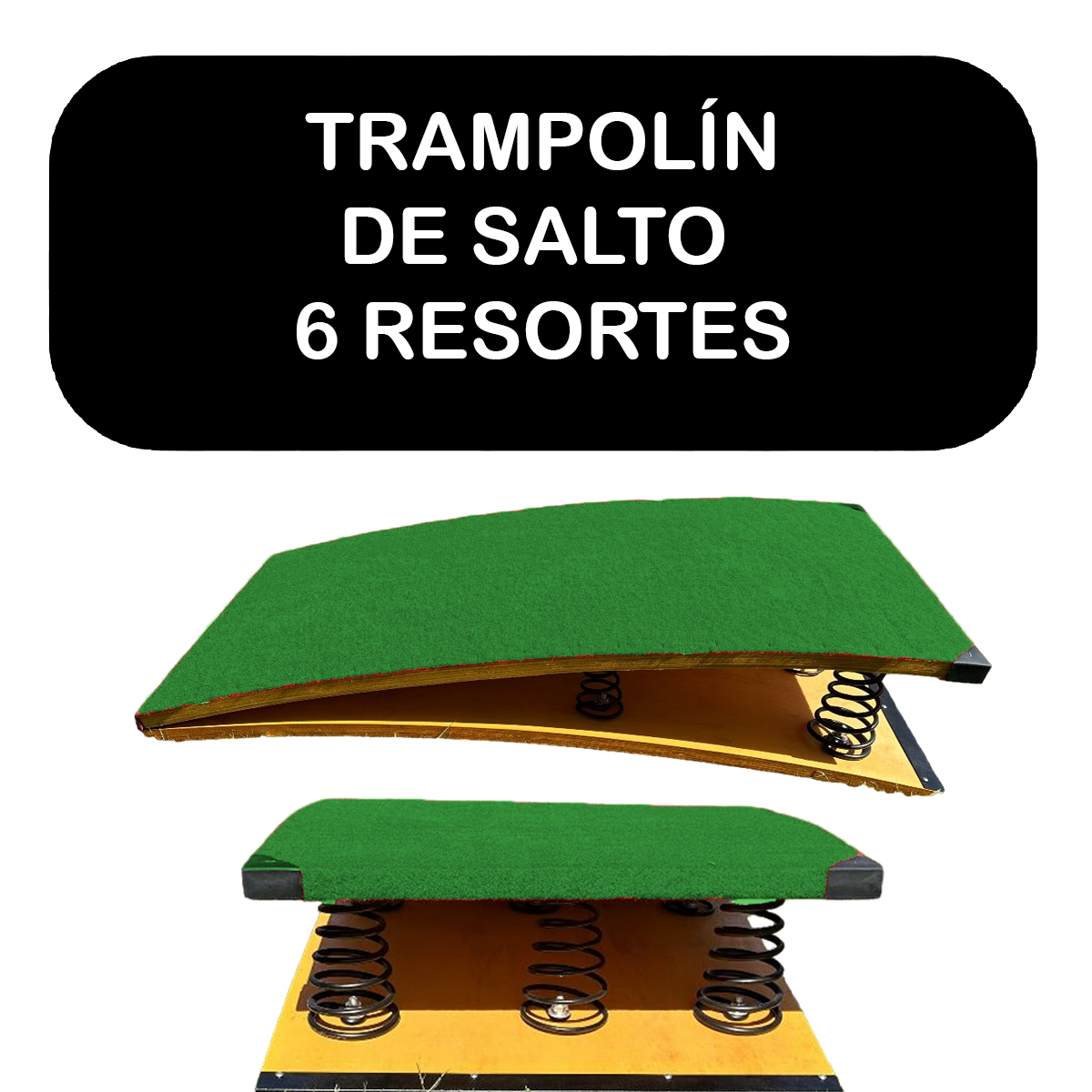 Trampolín De Salto 6 Resortes Gimnasia Profesional 120x60 cm