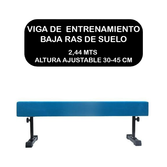 Viga Entrenamiento Gimnasia Baja Largo 2,44 metros  Altura Ajustable 30 a 45 cm